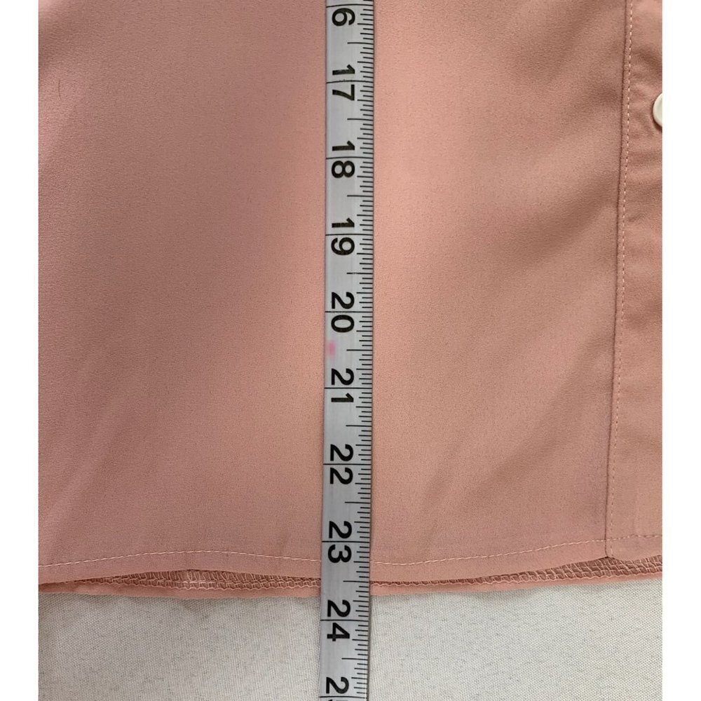 Women's Rose Pink Long Sleeve Shear Blouse - Picture 6 of 6